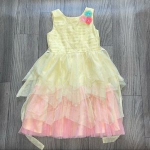 Jona Michelle yellow mesh dress layer skirt